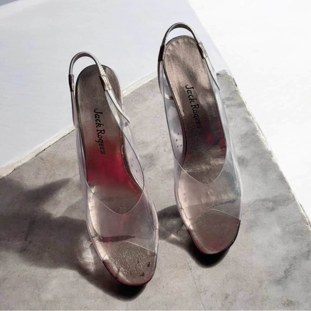 Vintage Jack Rogers Transparent Slingback Heels